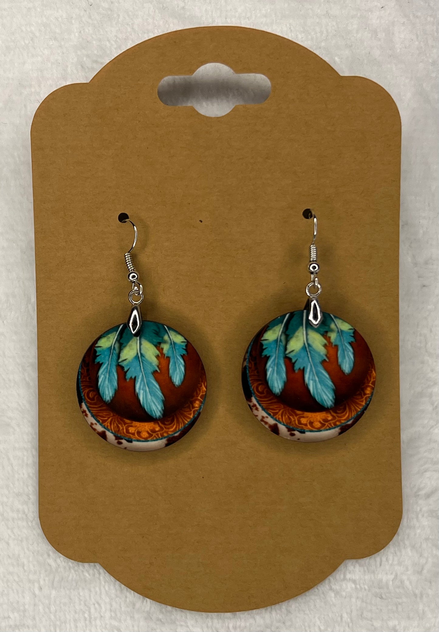 Western feathers Round Earrings