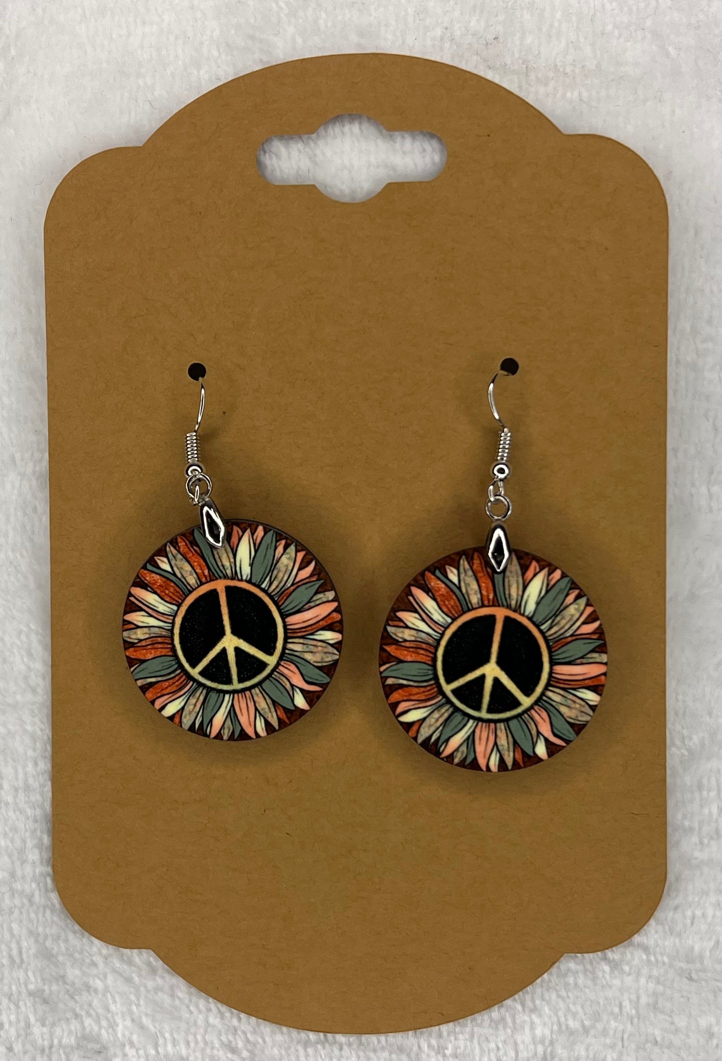 Peace Sign Round Earrings