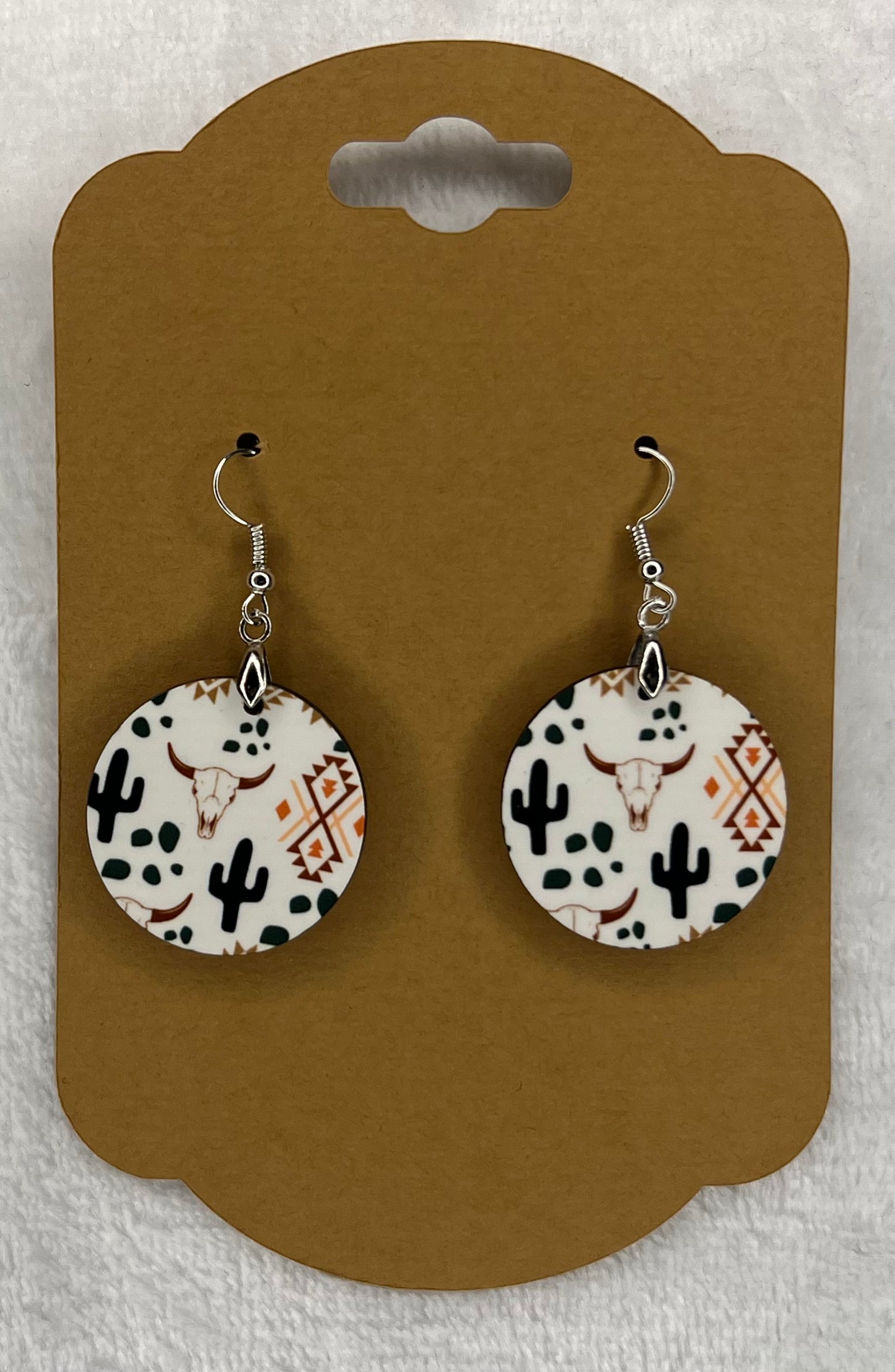 Country Western Round Earrings