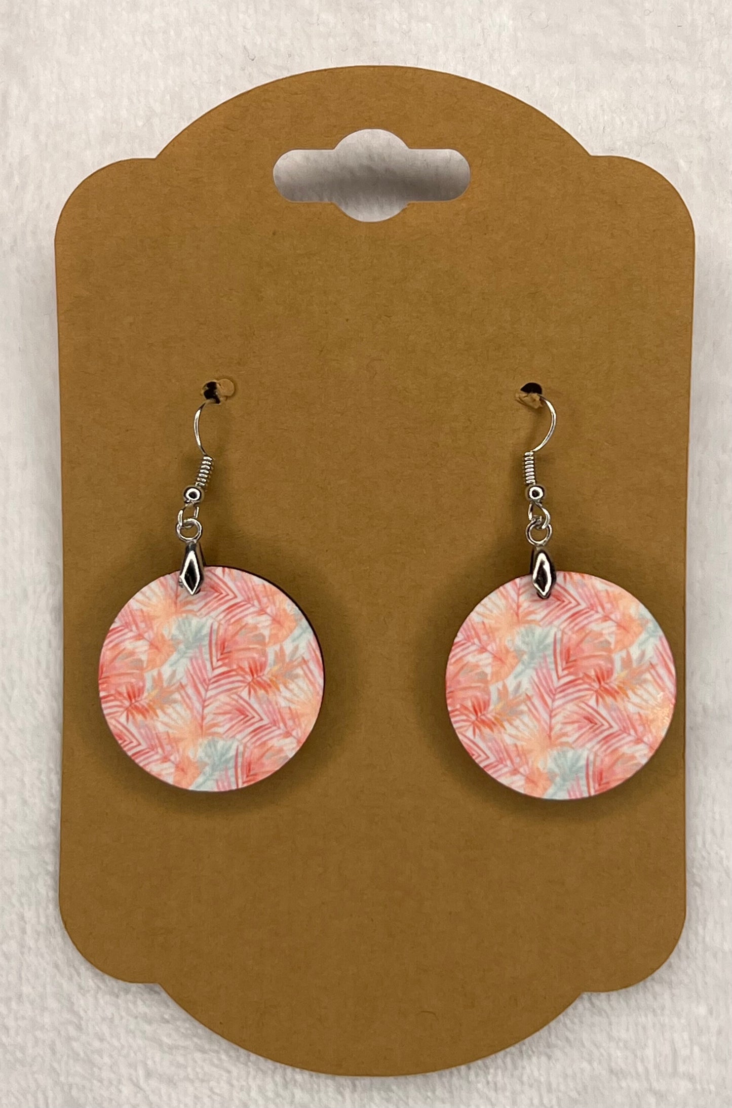 Pastel Palms - Round Earrings