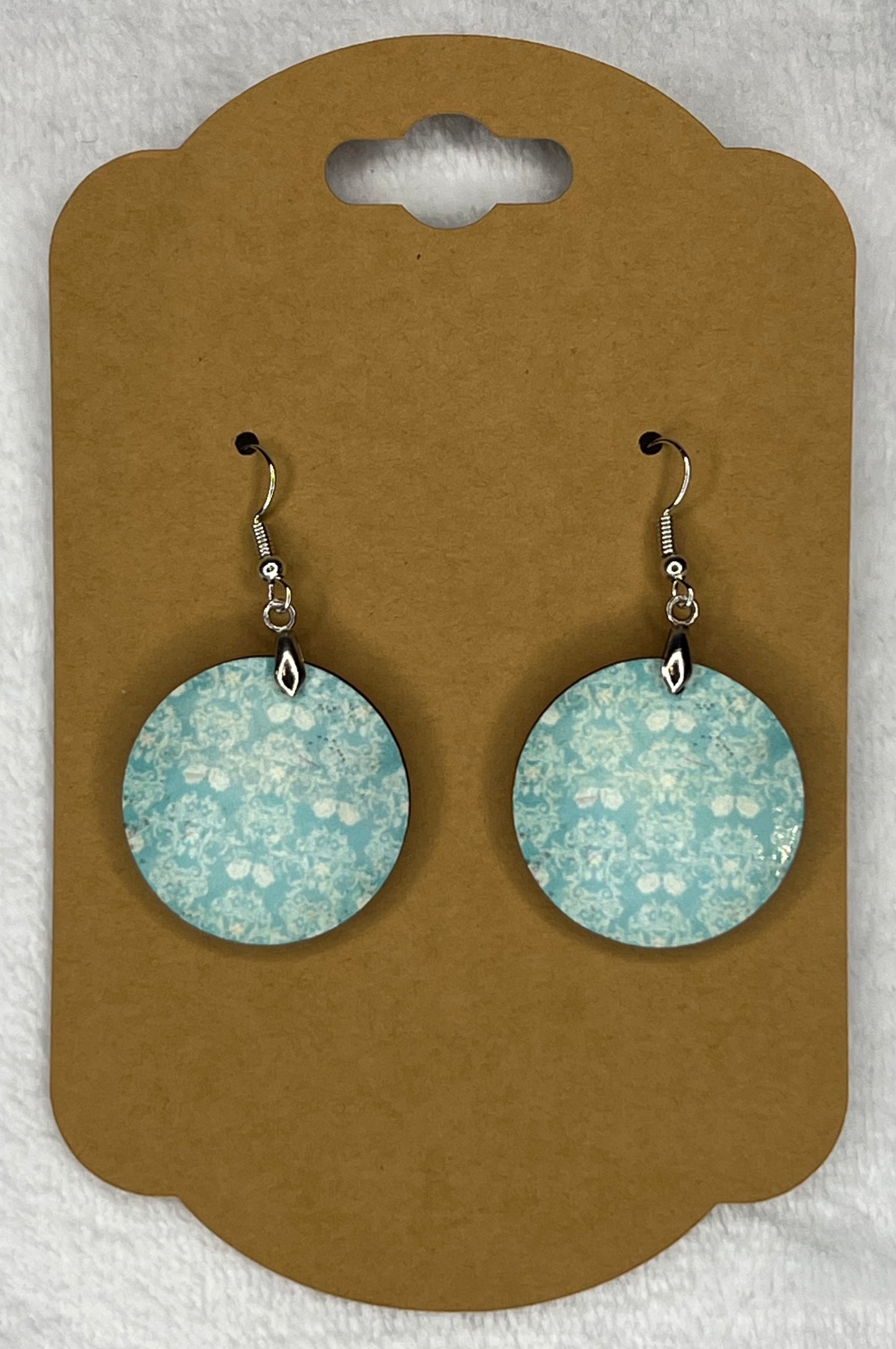 Antique Aqua Design Round Earrings