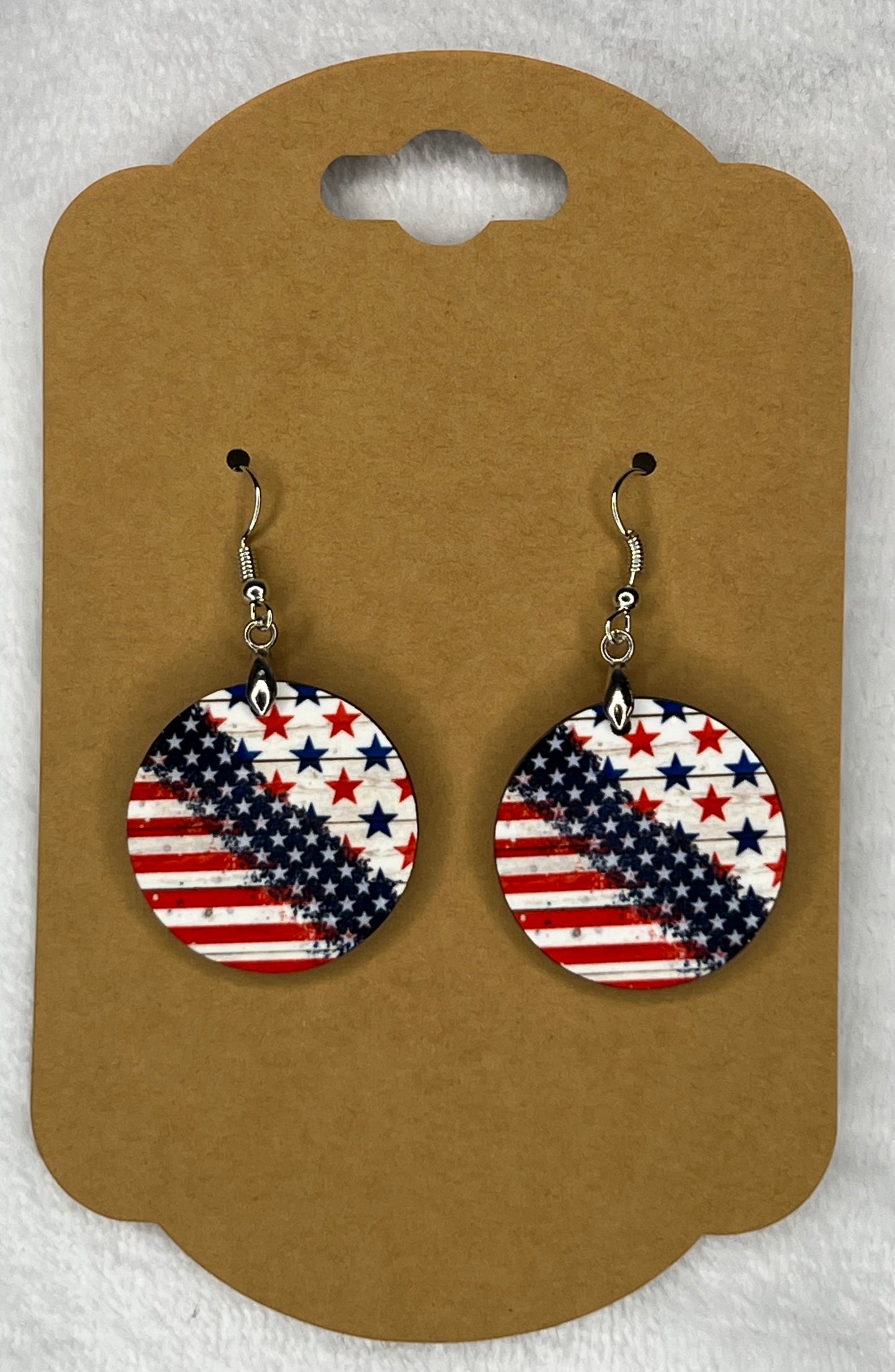 American Flag Round Earrings