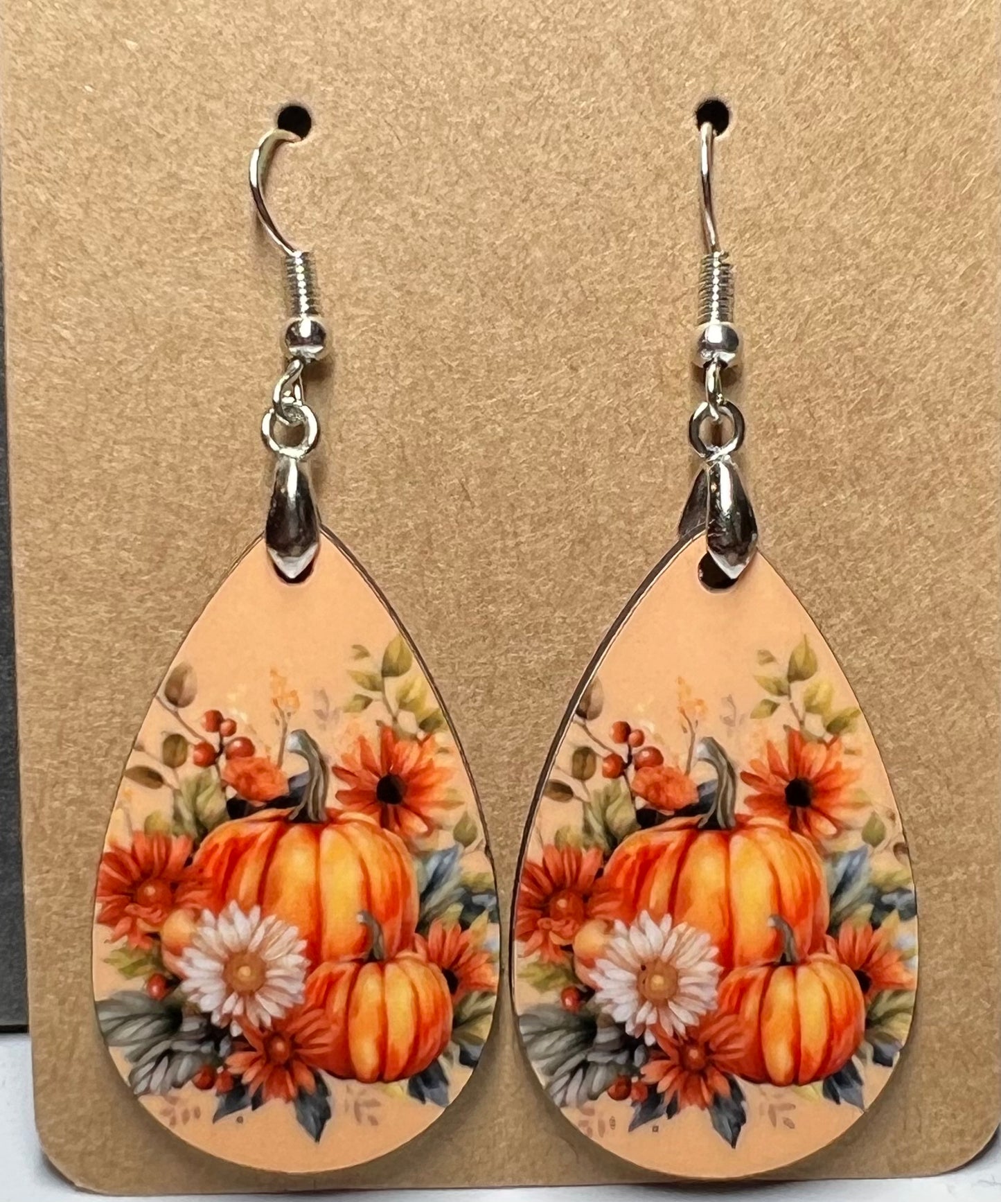 Pumpkin Tan Background Earrings