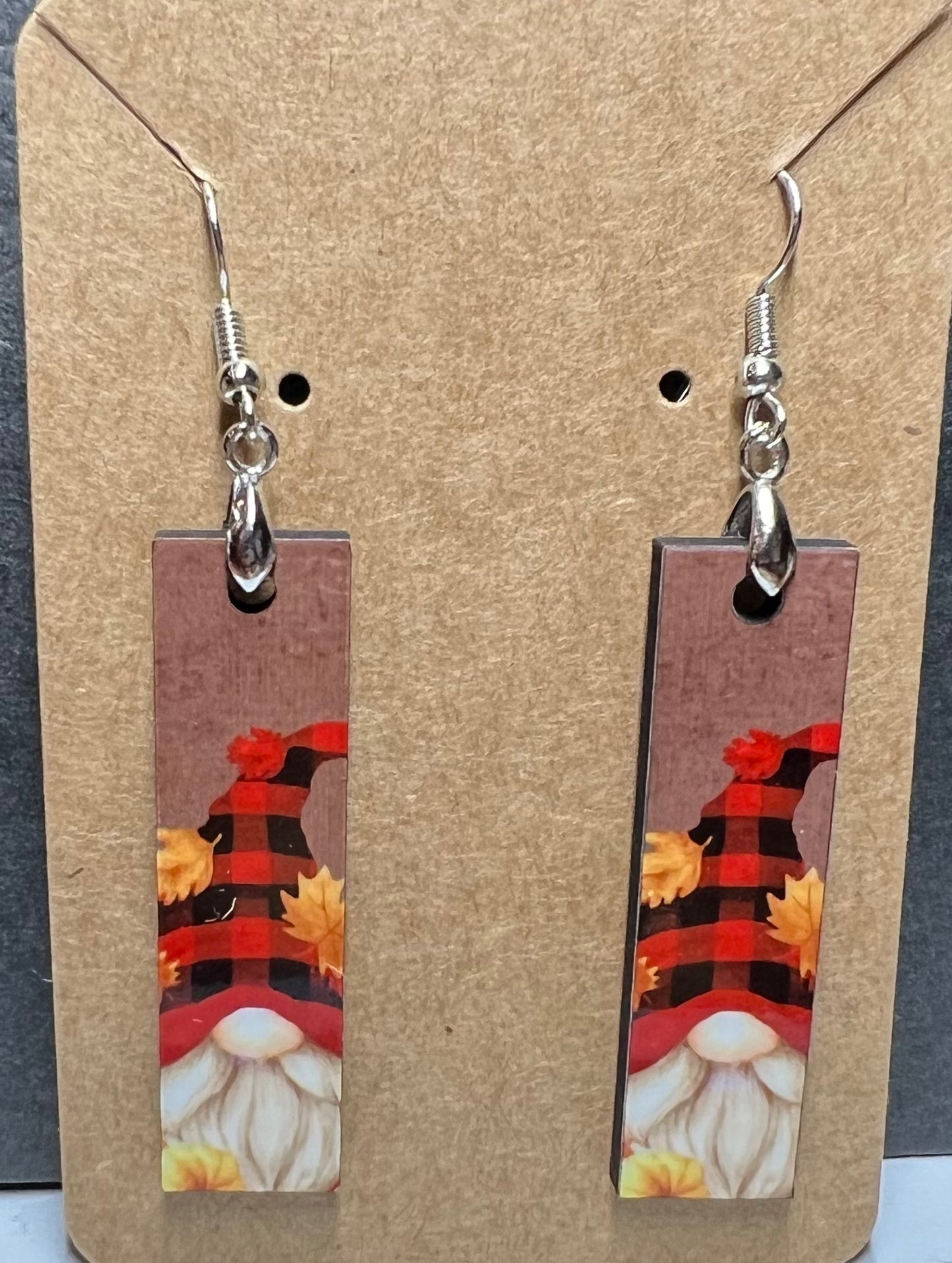 Fall Gnome - Bar Earrings
