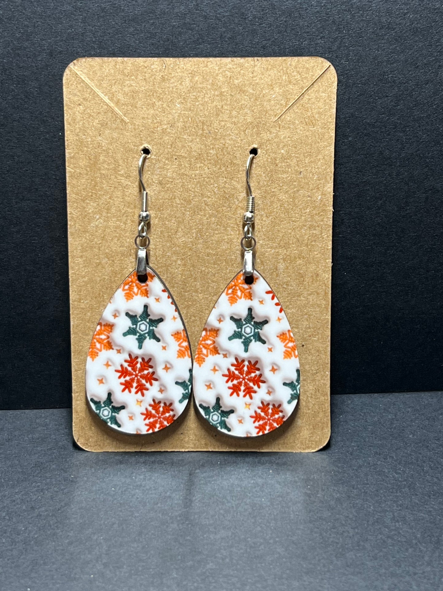 3D Snowflake Earrings