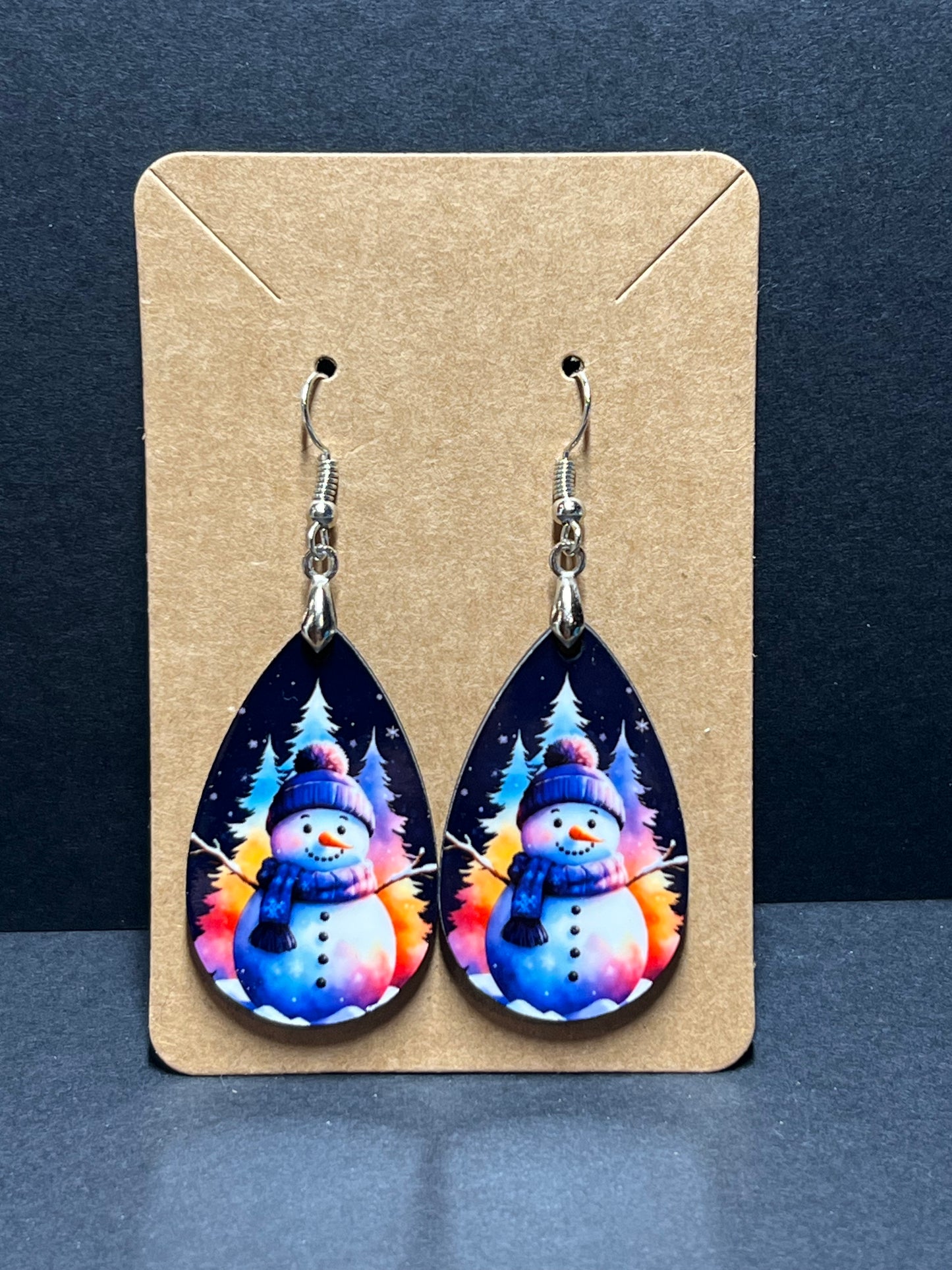 Northern Lights Snowman Earrings