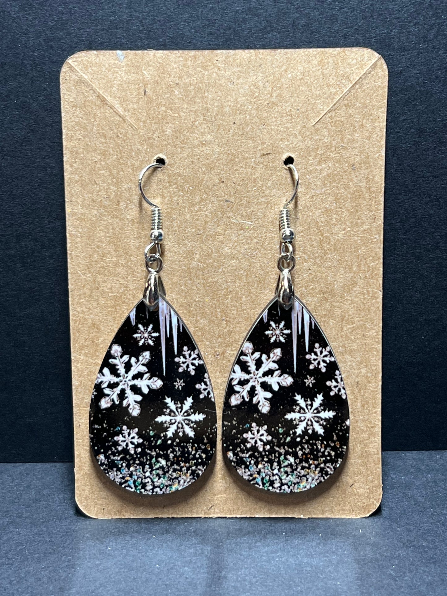 Black Snowflake Earrings
