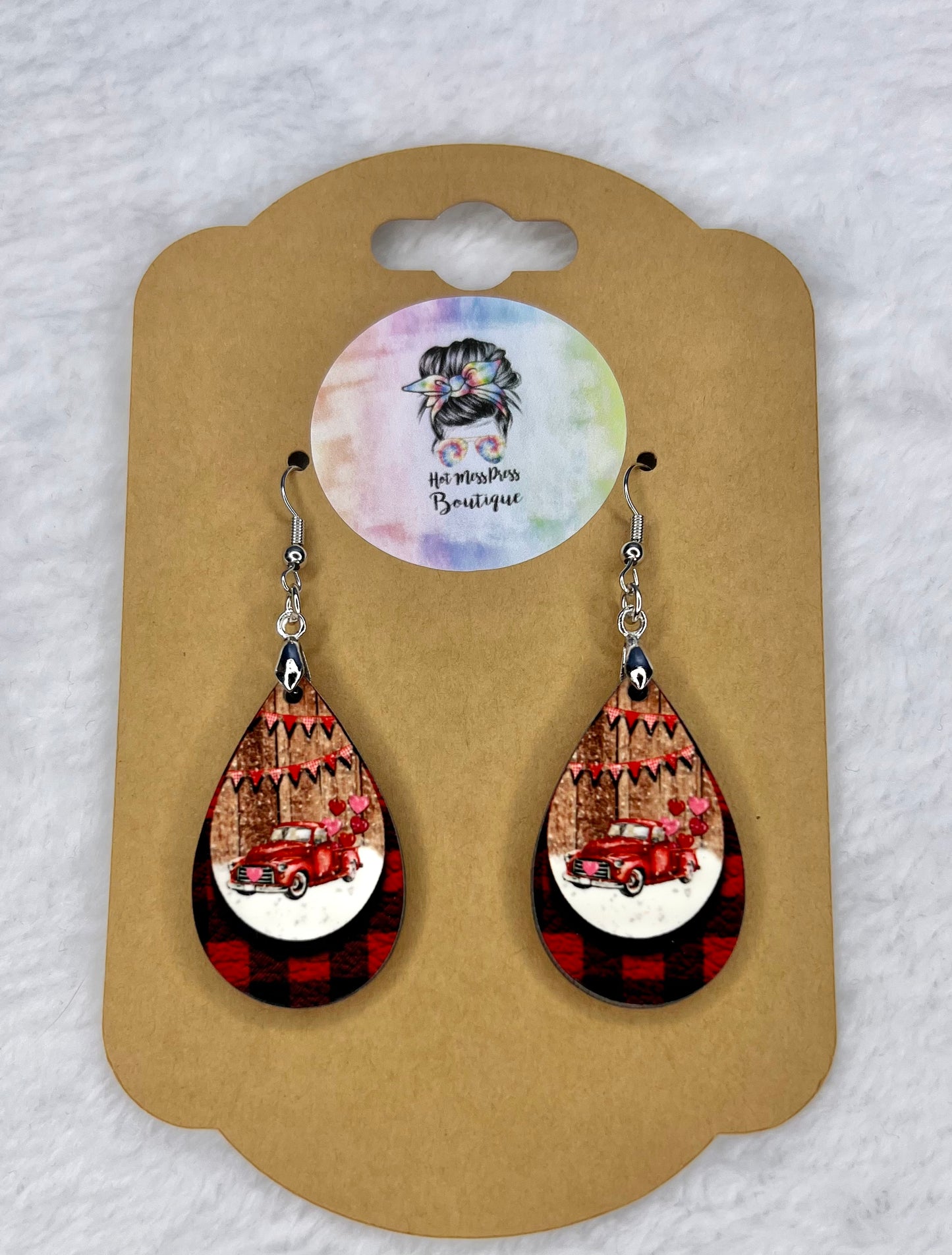 Valentine Truck Earrings
