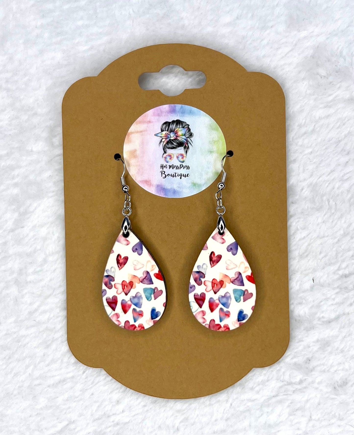 Multi Colored Heart Earrings