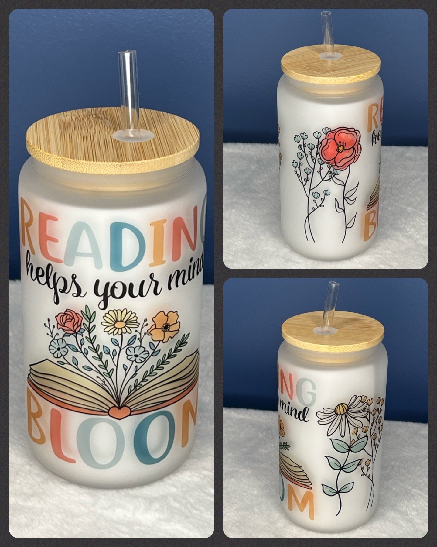 Reading Helps Your Mind Bloom Jar