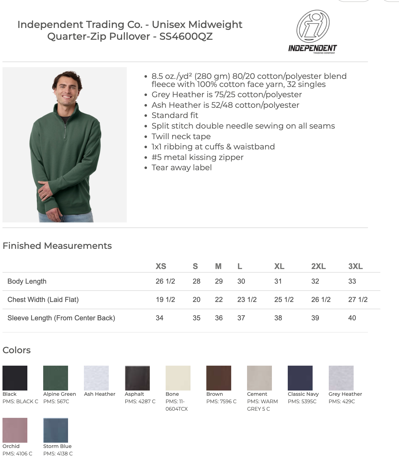 SLG Football 26 - Unisex 1/4 Zip - Adult ONLY